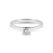 Balto aukso žiedas su briliantu (0,03 ct)