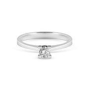 Balto aukso žiedas su briliantu (0,21 ct)