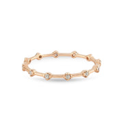 Rožinio aukso žiedas su deimantais (0,10 ct)