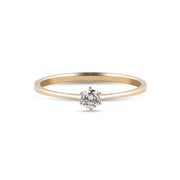 Geltono aukso žiedas su briliantu (0,14 ct)