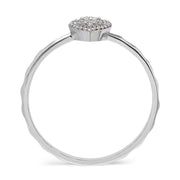 Balto aukso žiedas su deimantais (0,11 ct)