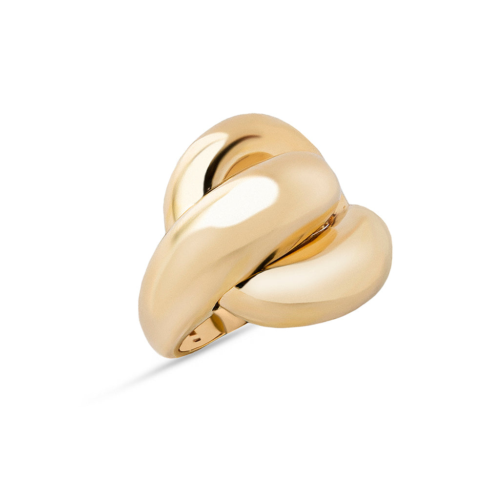 Geltono aukso žiedas "Knot"