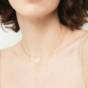 Balto aukso kolje su 2 briliantais (0,22 ct)