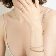 Rožinio aukso apyrankė su konjakiniais deimantais (1,47 ct)