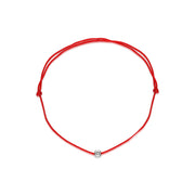 Raudono siūlo apyrankė su 0,01 ct deimantu