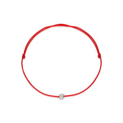 Raudono siūlo apyrankė su 0,05 ct deimantu