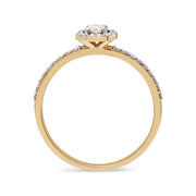 Geltono aukso žiedas su briliantais (0,32 ct)