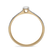 Geltono aukso žiedas su briliantais (0,3 ct)