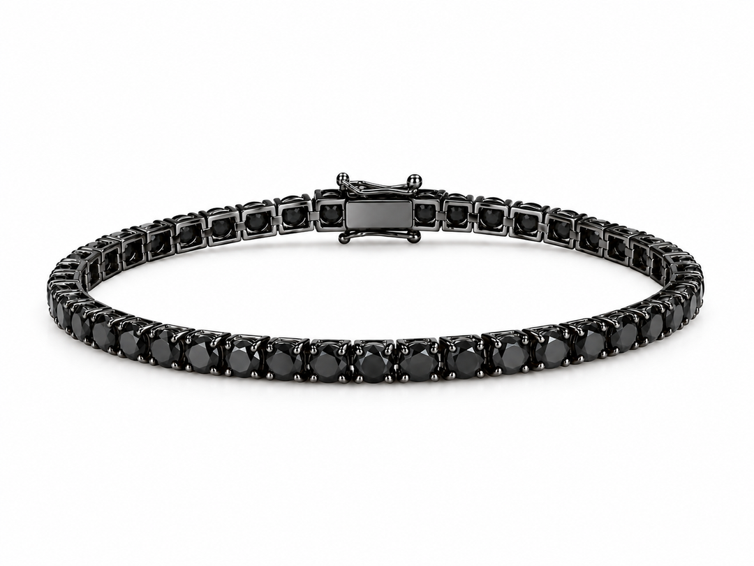Juodo aukso Tennis apyrankė su juodaisiais deimantais ( 10,5 ct)